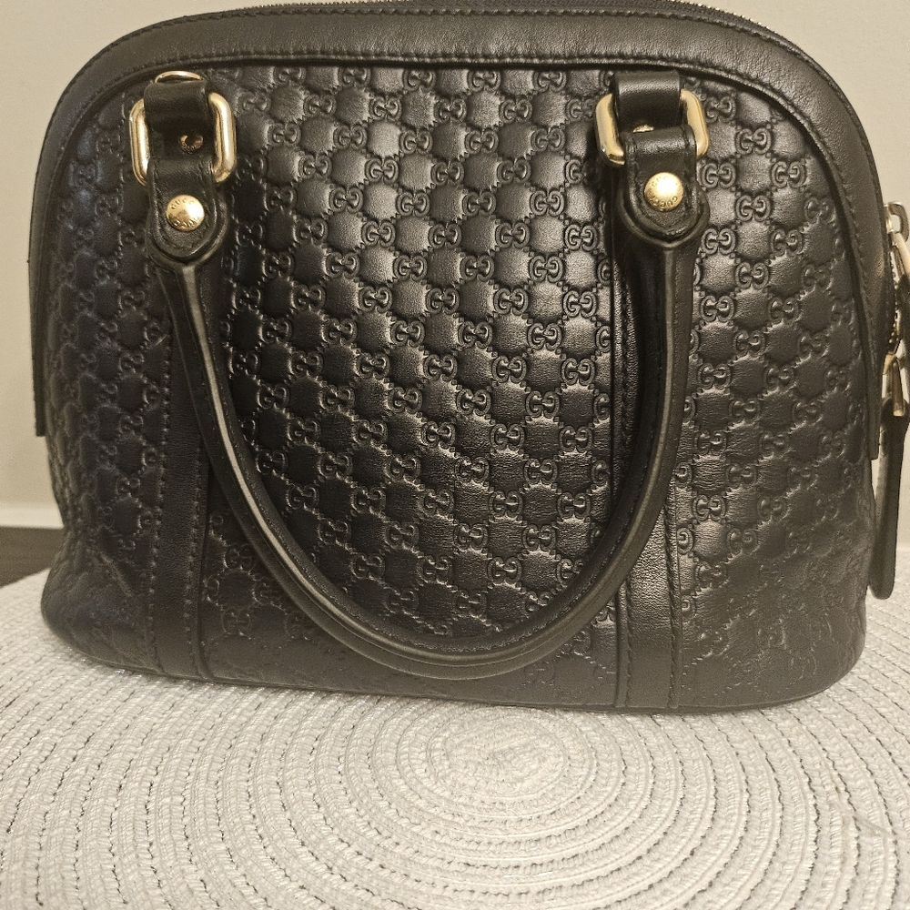 π Gucci Microguccissima Dome Satchel | Dark Navy Blueπ - Picture 7 of 16